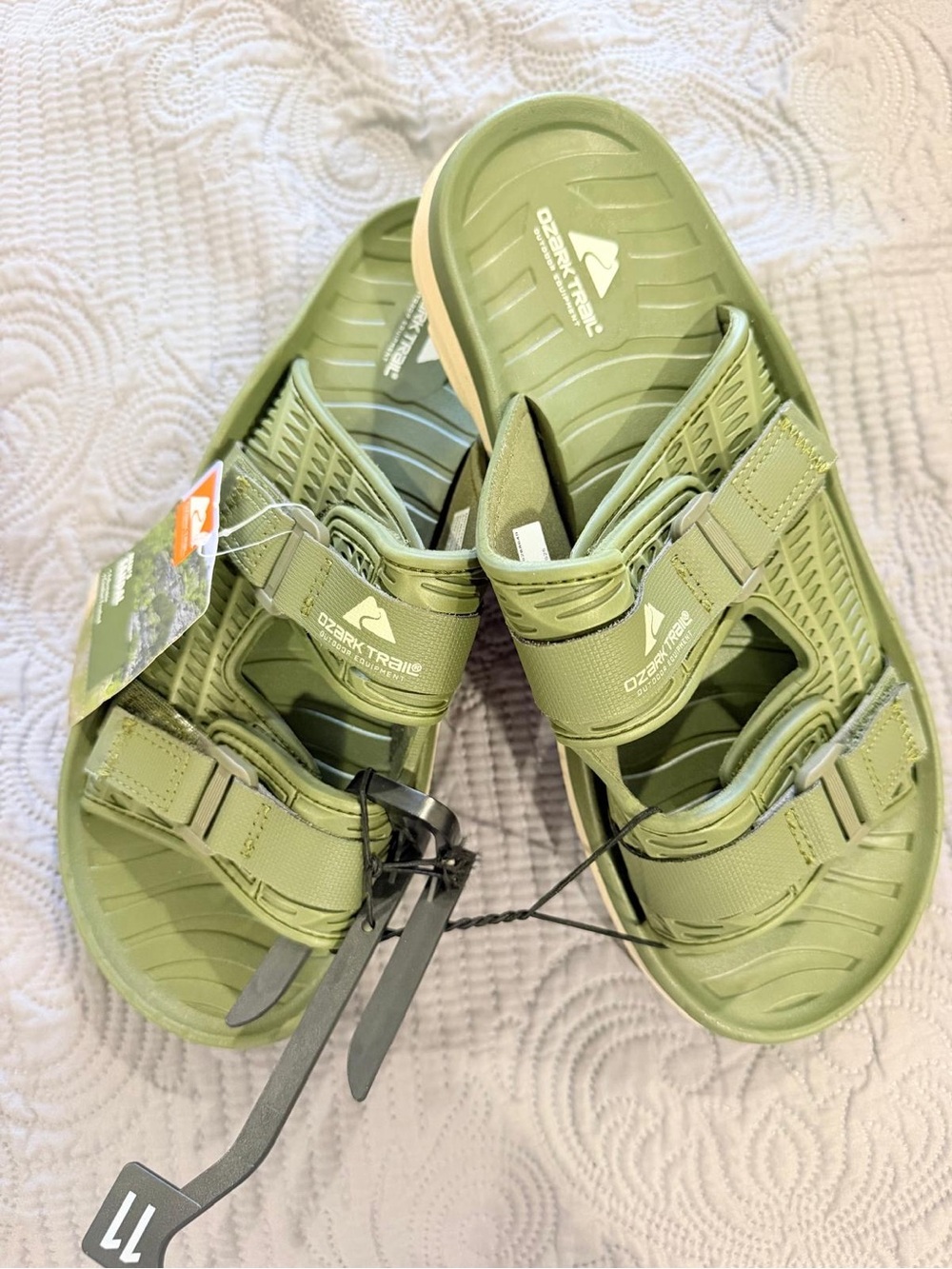 Ozark Trail Men’s Olive Green Dual-Strap Slide Sandals